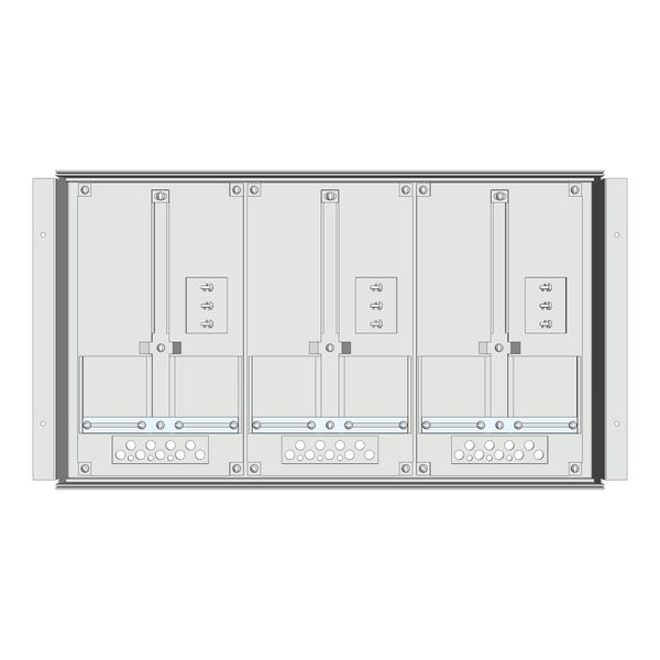 Meter box insert 1-row, 3 meter boards / 8 Modul heights image 1