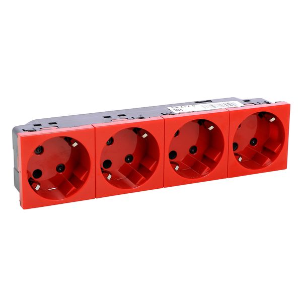 Multi-support multiple socket Mosaic - 4 x 2P+E automatic term. - tamperproof image 2