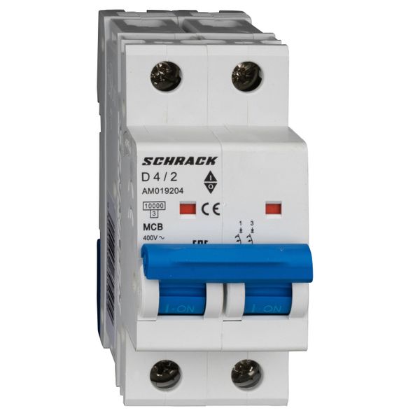 Miniature Circuit Breaker (MCB) AMPARO 10kA, D 4A, 2-pole image 1