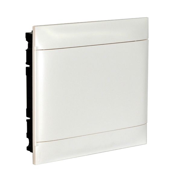LEGRAND 2X18M FLUSH CABINET WHITE DOOR E + N  TERMINAL BLOCK FOR DRY WALL image 1