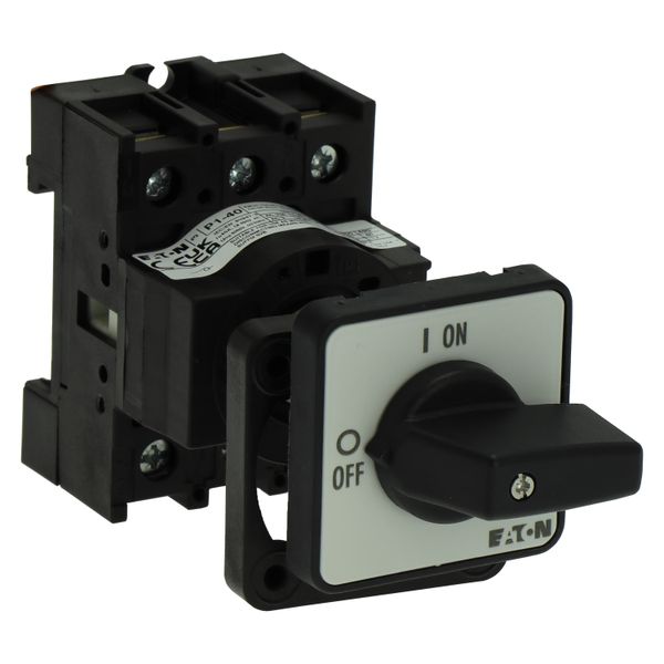 On-Off switch, P1, 40 A, rear mounting, 3 pole, with black thumb grip and front plate image 10