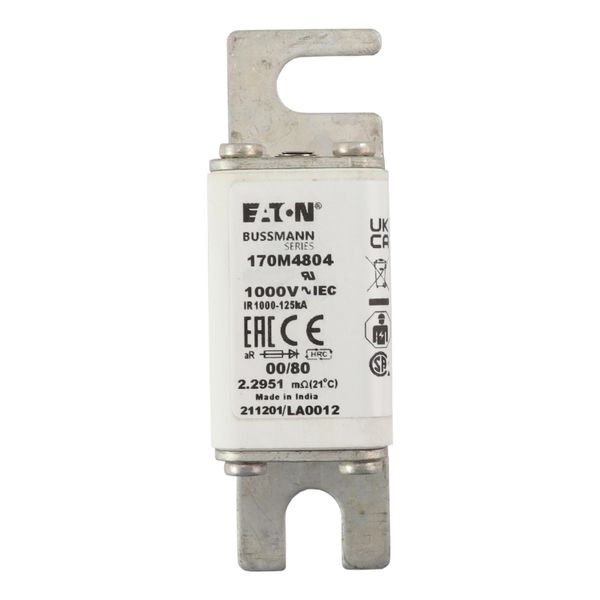 Fuse-link, high speed, 32 A, AC 1000 V, size 00, 30 x 47 x 98 mm, aR, DIN, IEC, single indicator image 12