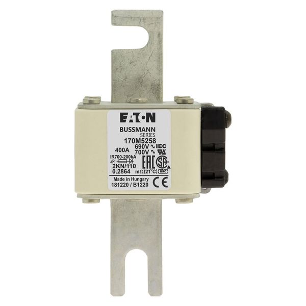 Fuse-link, high speed, 400 A, AC 690 V, DIN 2, 61 x 77 x 138 mm, aR, DIN, IEC, single indicator image 19