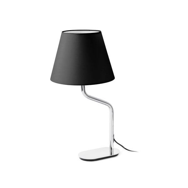 ETERNA CHROME TABLE LAMP BLACK LAMPSHADE image 1
