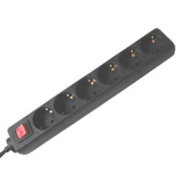 PDU with Surge Protector, 6 Outlets Schuko, 10A, 1.4m cable image 1