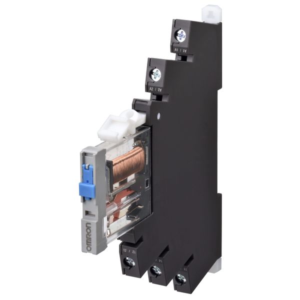 Slimline relay 6 mm incl. socket, SPDT, 6 A, Screw terminals, 24 VAC/D image 2