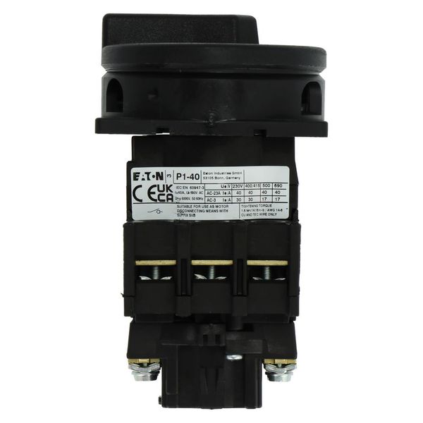 Main switch, P1, 40 A, flush mounting, 3 pole, STOP function, With black rotary handle and locking ring, Lockable in the 0 (Off) position image 29