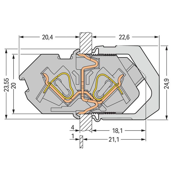 Modular ground feedthrough end terminal block Conductor/conductor conn image 4