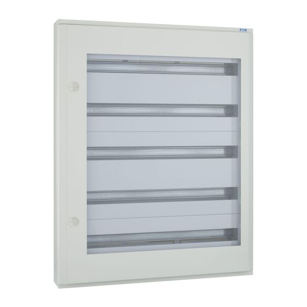 Complete surface-mounted flat distribution board with window, white, 33 SU per row, 5 rows, type C image 8