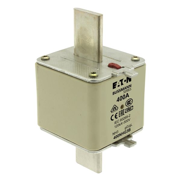 Fuse-link, low voltage, 400 A, AC 500 V, NH3, gL/gG, IEC, dual indicator image 18