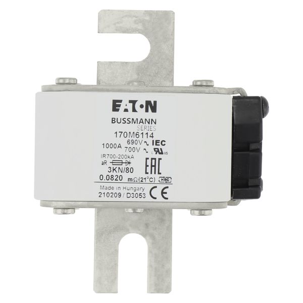 Fuse-link, high speed, 1250 A, AC 690 V, size 3, 74 x 92 x 111 mm, aR, IEC, single indicator image 15