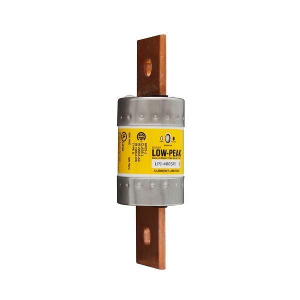 Eaton Bussmann Series LPJ Fuse,LPJ Low Peak,Current-limiting,time delay,400 A,600 Vac,300 Vdc,300000 A at 600 Vac,100 kAIC Vdc,Class J,10s at 500% response time,Dual element,Bolted blade end X bolted blade end conn.,2.11 in dia.,Indicating image 12