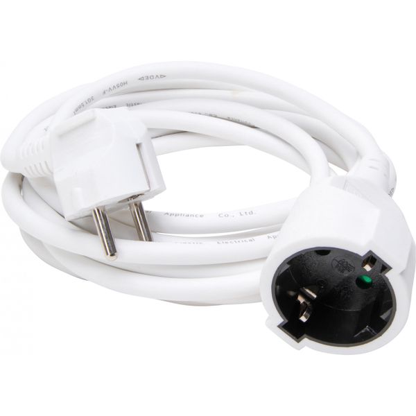 Extension cord IP20 3G1.5mm²,col.white3m image 1