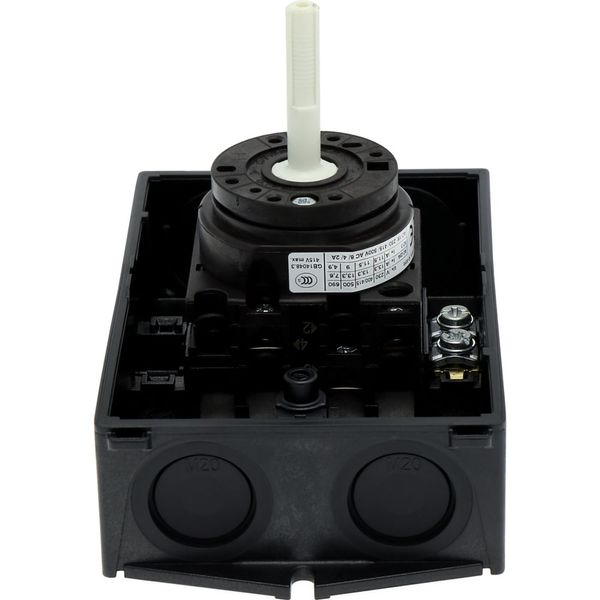 On-Off switch, T0, 20 A, surface mounting, 2 contact unit(s), 3 pole, with black thumb grip and front plate image 17