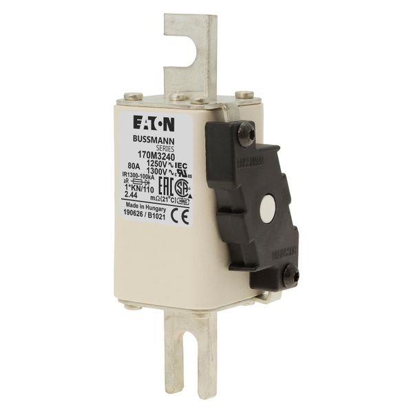 Fuse-link, high speed, 80 A, AC 1250 V, compact size 1, 45 x 58 x 138 mm, aR, DIN, IEC, type K indicator image 4