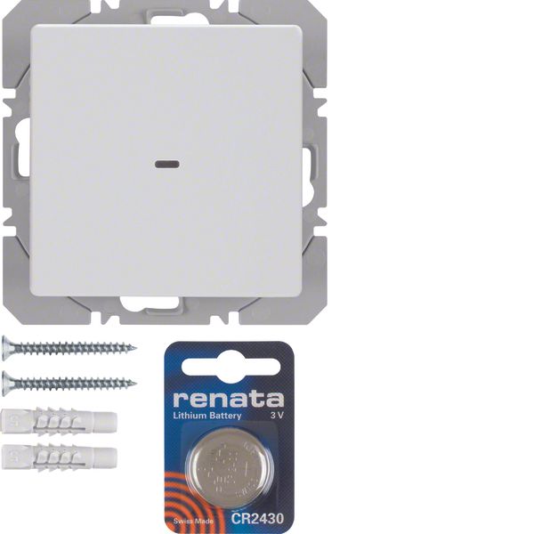 KNX radio wall-transmitter 1gang flat quicklink, Q.1/Q.3, p. white vel image 1