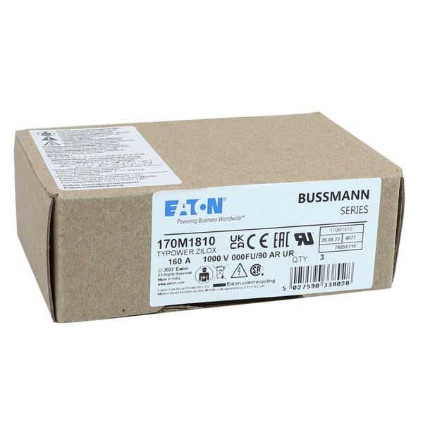 Fuse-link, high speed, 160 A, DC 1000 V, size 000, 24 x 36 x 115 mm, aR, IEC image 10