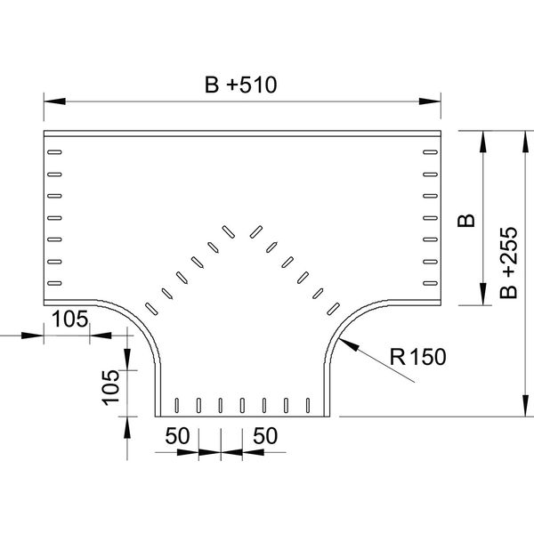 RT 150 FS T-branch piece horizontal, round type 110x500 image 2