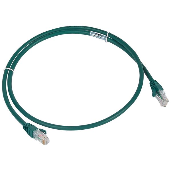 Patch cord RJ45 category 6A U/UTP unscreened LSZH green 1 meter image 1