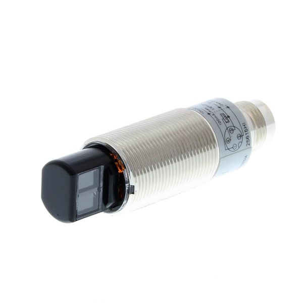 Photoelectric sensor, M18 threaded barrel, radial type, metal, red LED image 1