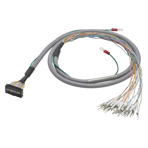 I/O connection cable, with shield connection, MIL20 to fork terminals, image 1