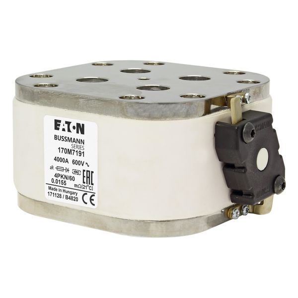 Fuse-link, high speed, 4000 A, AC 600 V, size 4, 120 x 105 x 59 mm, aR, IEC, single indicator image 10