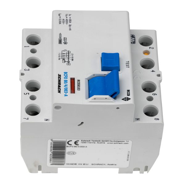 Residual current circuit breaker, 80A, 4-pole,30mA, type A image 7
