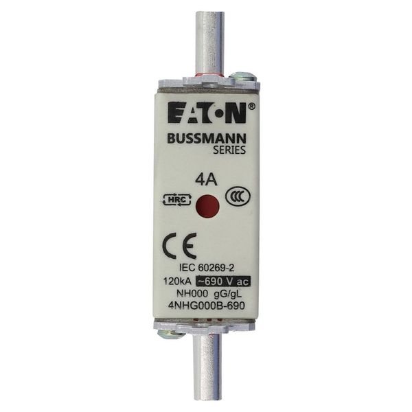 Fuse-link, LV, 4 A, AC 690 V, NH000, gL/gG, IEC, dual indicator, live gripping lugs image 20