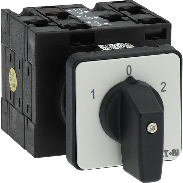 Reversing switches, T3, 32 A, flush mounting, 3 contact unit(s), Contacts: 5, 60 °, maintained, With 0 (Off) position, 1-0-2, Design number 8401 image 17