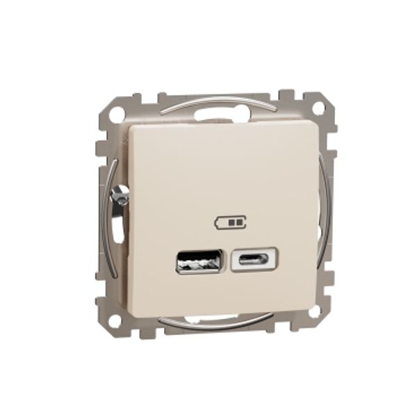 Sedna Design & Elements, USB charger A+C, 2,4A, beige image 3