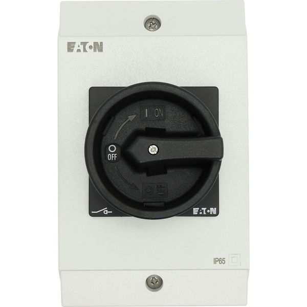 Main switch, T3, 32 A, surface mounting, 4 contact unit(s), 8-pole, STOP function, With black rotary handle and locking ring, Lockable in the 0 (Off) image 25