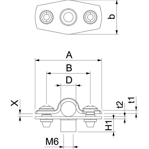 ASG 732 8 G Distance saddle with threaded connection M6 7-8mm image 2