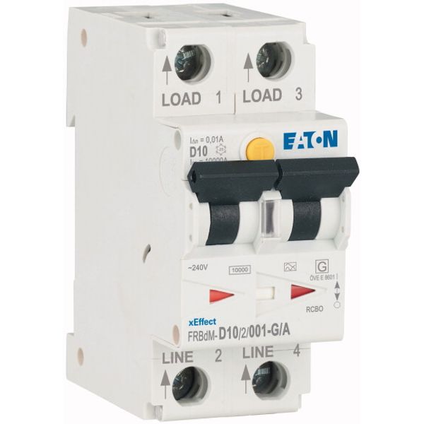 Electronic RCD/MCB combination, 10 A, 10 mA, MCB trip characteristic: D, 2p, RCD trip characteristic: A image 4