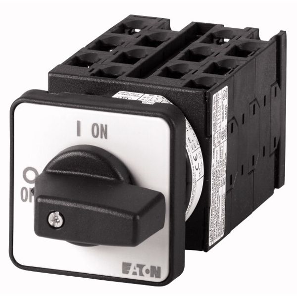 Universal control switches, T0, 20 A, flush mounting, 6 contact unit(s), Contacts: 12, 90 °, momentary, With 0 (Off) position, with spring-return from image 1