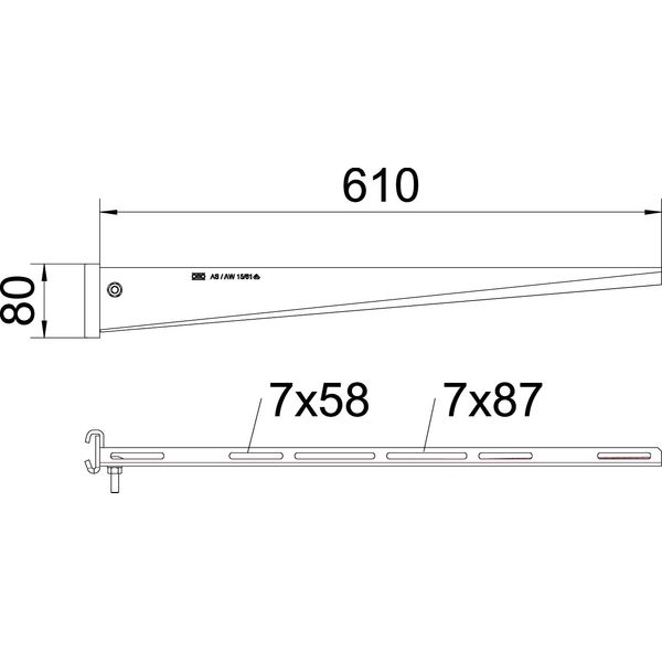 AS 15 61 FT Support bracket for IS 8 support B610mm image 2