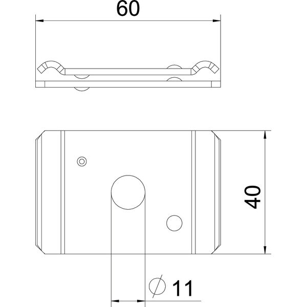 GMA M10 FS Centre suspension for threaded rod M10 60x40 image 2