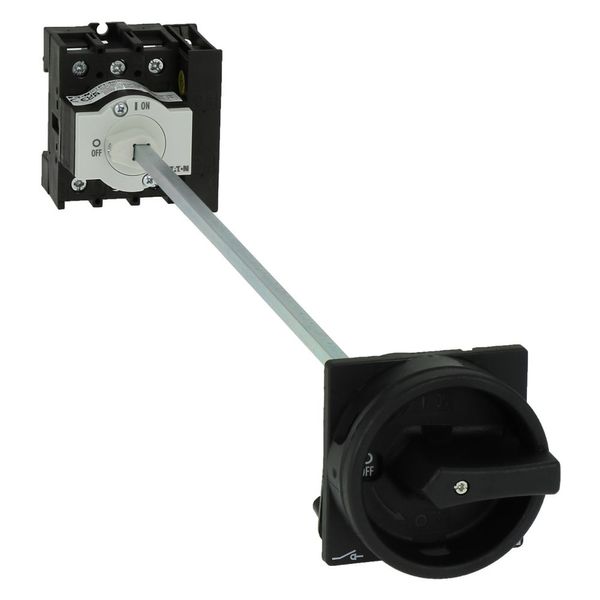 Main switch, P1, 40 A, rear mounting, 3 pole + N, STOP function, With black rotary handle and locking ring, Lockable in the 0 (Off) position, With met image 12