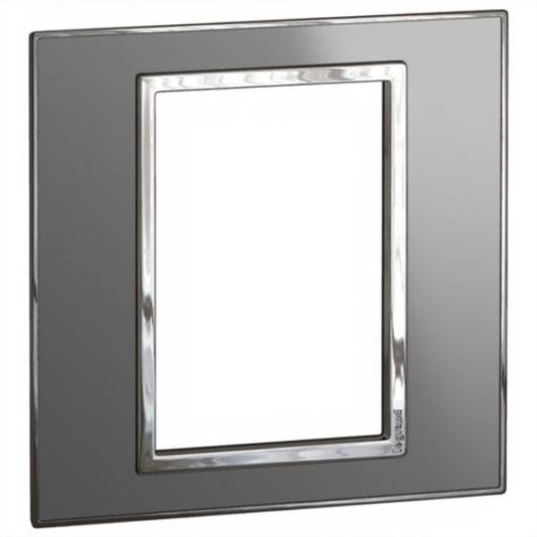 Arteor™ - British standard plate square version 3 modules 1 gang - Reflective Metal - Stainless Steel image 1