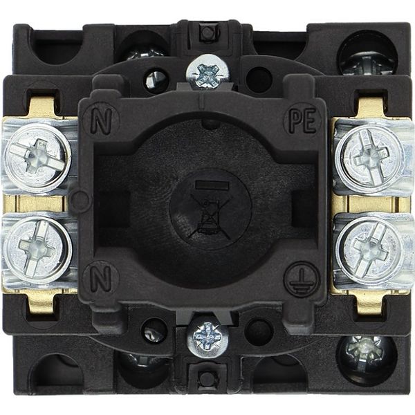 Main switch, T0, 20 A, flush mounting, 1 contact unit(s), 2 pole, STOP function, With black rotary handle and locking ring, Lockable in the 0 (Off) po image 2