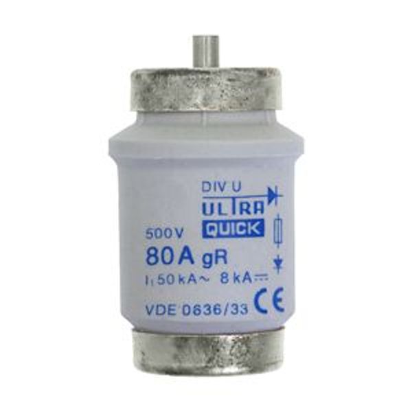 Fuse-link, low voltage, 80 A, AC 500 V, D4, aR, DIN, IEC, ultra rapid image 5