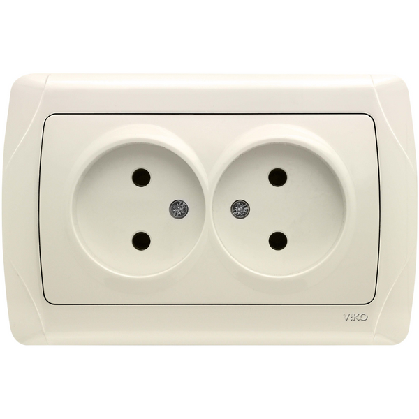 Carmen Beige Two Gang Socket image 1