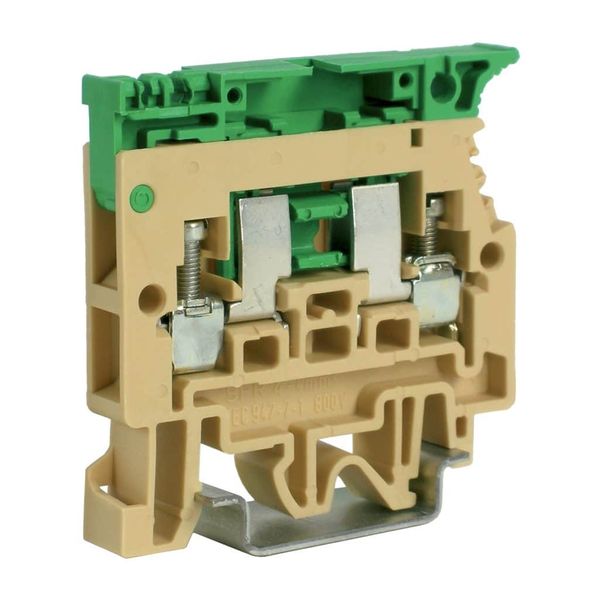 Screw terminal block 4mm2 fuse-holder, blown-fuse signal 110-230V, beige color image 1