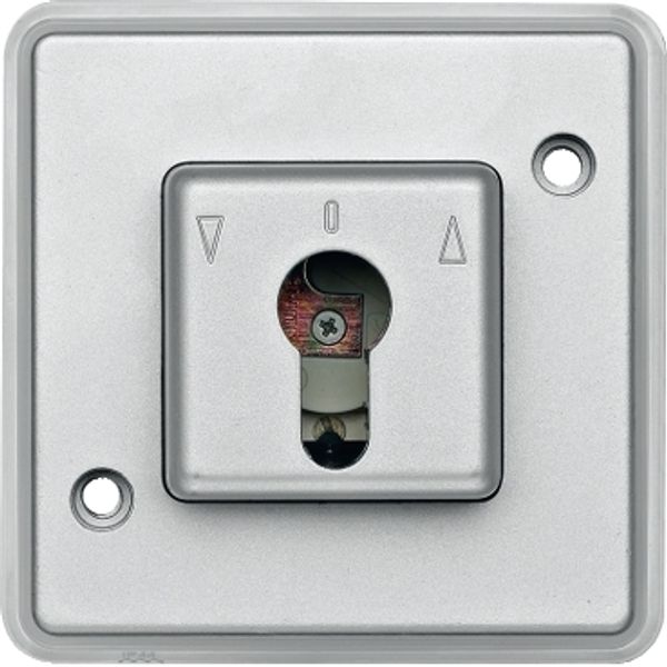Push-btn DIN cylinder key switch insrt f. roller shut.s, aluminium, Anti-Vanda. image 2