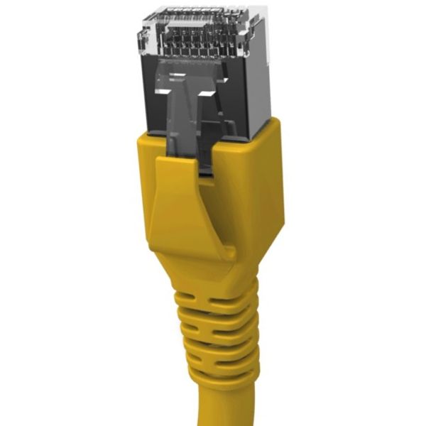 Patchcord RJ45 shielded Cat.6a 10GB, LS0H, yellow, 10.0m image 1