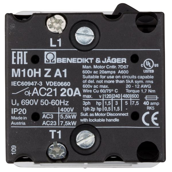 ON-OFF switch 1P, 20A, central mounting 22,5mm image 3