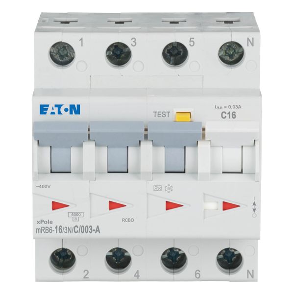 RCD/MCB combination, 16 A, 30 mA, MCB trip characteristic: C, 3p+N, RCD trip characteristic: A image 6