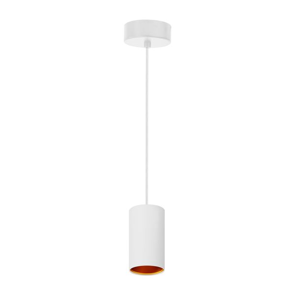 CHLOE GU10 x1 IP20 pendant lamp white golden round base image 1