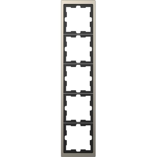 D-Life metal frame, 5-gang, nickel metallic image 2