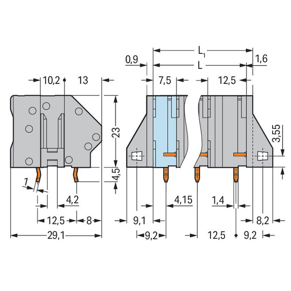 PCB terminal block 6 mm² Pin spacing 12.5 mm gray image 4