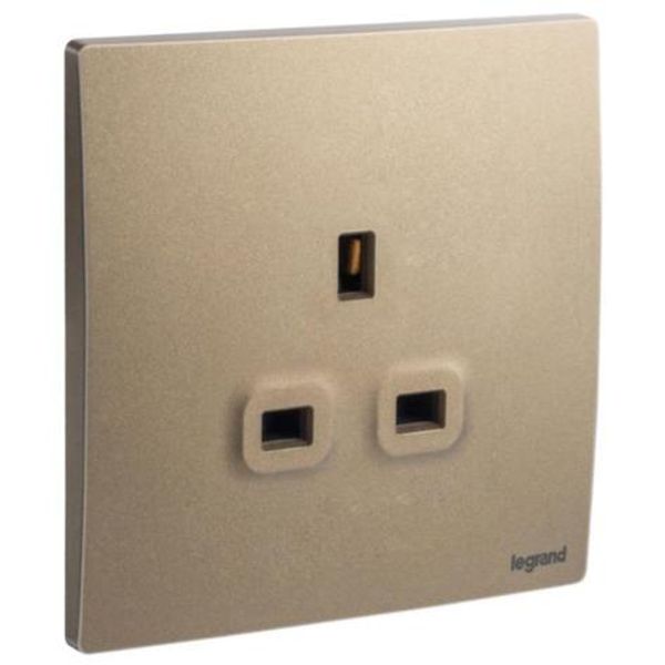 Mallia Senses - 1 gang BS unswitched socket outlet - 13A - Dark Bronze image 1